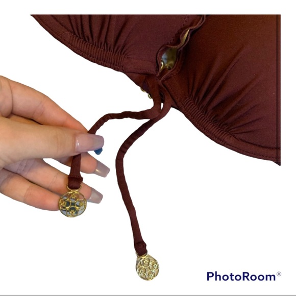 4/25💜 Maroon Push Up Bikini Top - Picture 2 of 5